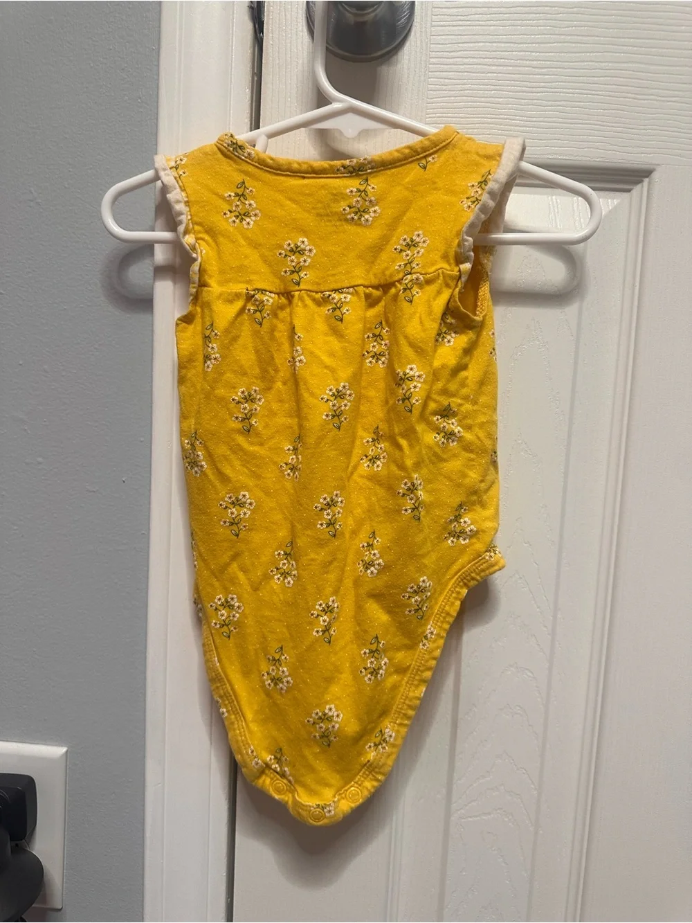 Carter's Yellow Floral Sleeveless Baby One-Piece Bodysuit